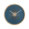 Hermle 31013 Stella 3D Dial Face Pattern Wood Wall Clock with Blue Background