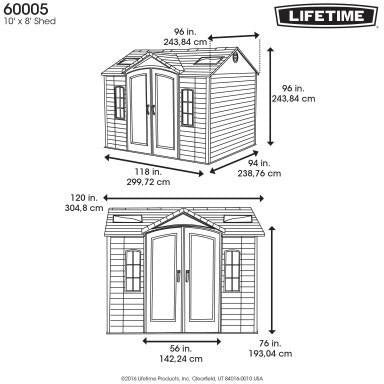 Lifetime 10 X 8 ft Outdoor Storage Shed - Swings and More