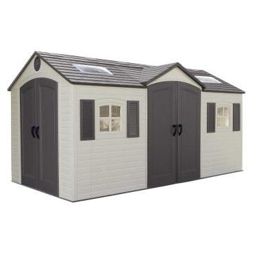 Lifetime 15 X 8 ft. Outdoor Storage Shed (Dual Entry) - Swings and More