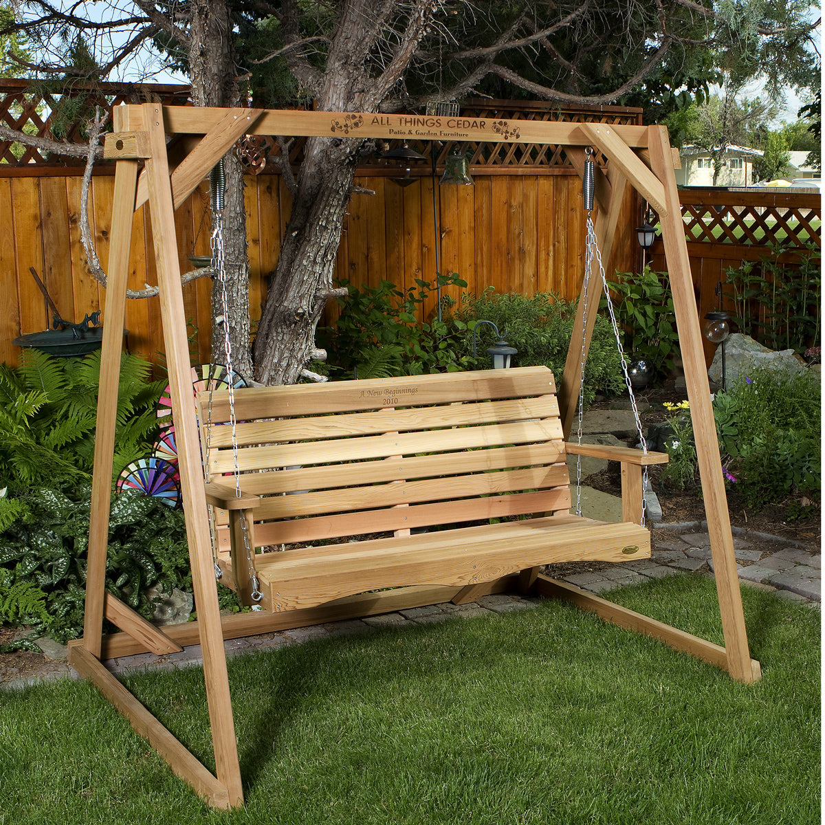 Porch Swing Set 6' Swing A-Frame and 4' Cedar - Swings and More