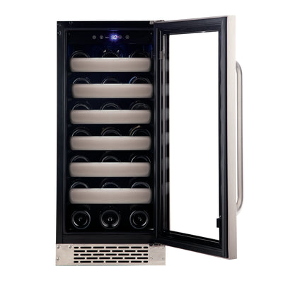 Whynter Elite 33 Bottle Seamless Stainless Steel Door Single Zone Built-in Wine Refrigerator   BWR-331SL - Swings and More