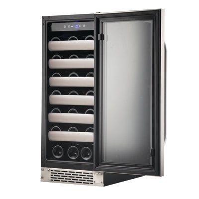 Whynter Elite 33 Bottle Seamless Stainless Steel Door Single Zone Built-in Wine Refrigerator   BWR-331SL - Swings and More