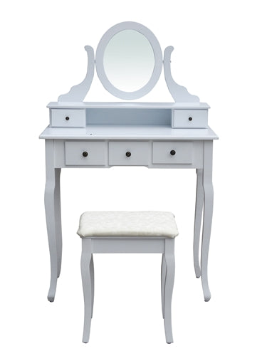 Bedroom Vanity Dressing Table Set with Mirror and Stool - Swings and More