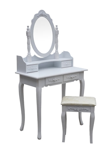 Floral Bedroom Vanity Dressing Table Set with Mirror and Stool With - Swings and More