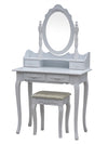 Floral Bedroom Vanity Dressing Table Set with Mirror and Stool With - Swings and More