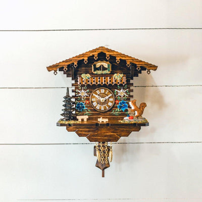 Hermle EDELWEISS Hand Painted Quartz Cuckoo Clock with Squirrel, Model 71000