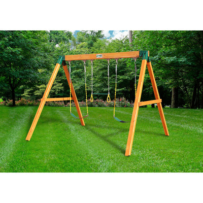 Gorilla Playsets 3 Position Swing Station - Amber Stained Cedar 01-0002 - Swings and More