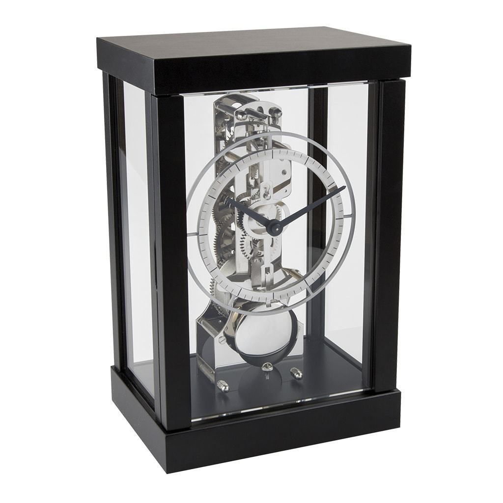 Hermle 23056740791 27 cm Braley Table Clock with Winding Key, Black
