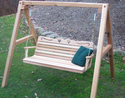 Cedar Country Hearts Porch Swing w/Stand - Swings and More