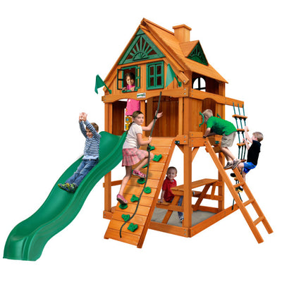 Gorilla Playset Chateau Tower Treehouse w/ Fort Add-On & Amber Posts 01-0063-AP - Swings and More