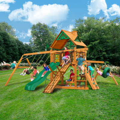 Gorilla Playsets Frontier Swing Set with Wood Roof 01-0004-AP - Swings and More