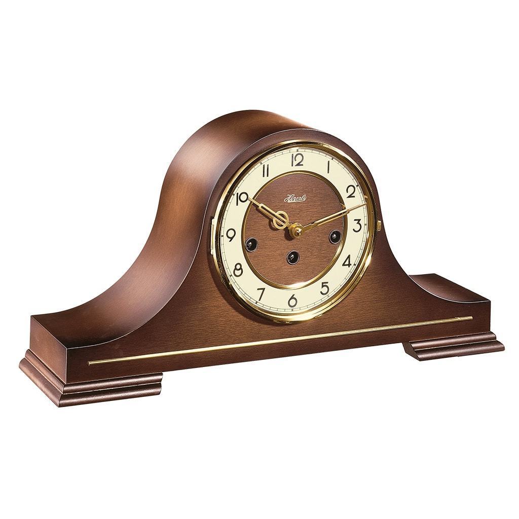 Hermle STEPNEY Quartz Tambour Mantel Clock 21092032114, Walnut