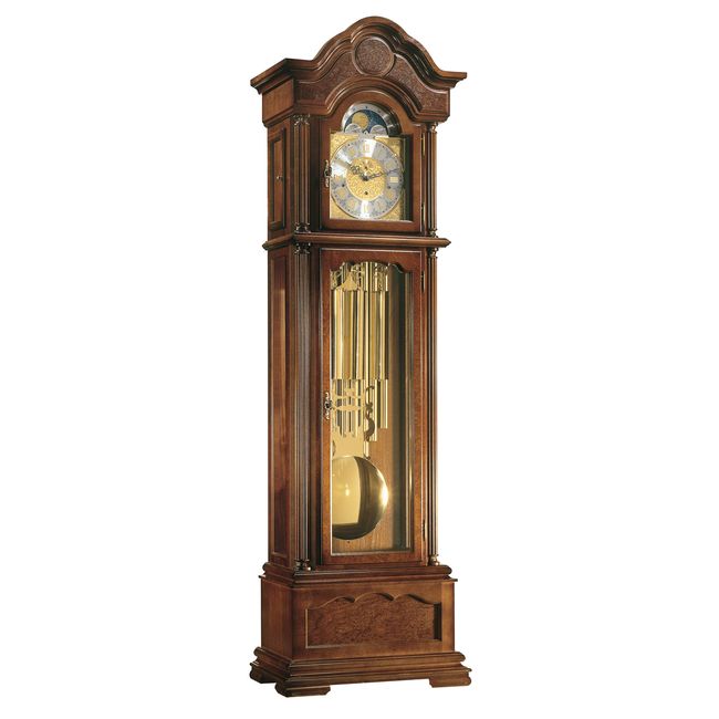 Hermle Temple Grandfather Clock Walnut Finish