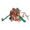 Gorilla Five Star II Deluxe Wooden Swing Set with 3 Slides, Punching Ball, and Chalkboard Kit 01-0081-RP - Swings and More