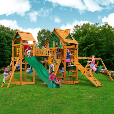 Gorilla Playsets Pioneer Peak Treehouse Swing Set with Fort Add-On 01-0070-AP - Swings and More