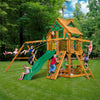 Gorilla Chateau Treehouse Wooden Swing Set with Fort Add-On, and Built-in Picnic Table 01-0064-AP - Swings and More
