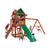 Gorilla Five Star II Wooden Swing Set with Monkey Bars, Rock Climbing Wall, and 2 Swings 01-0083-RP - Swings and More
