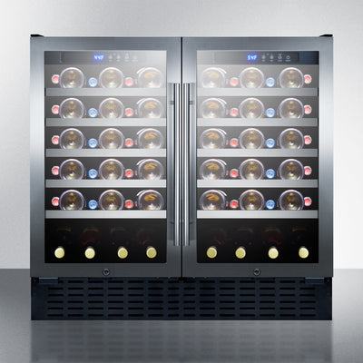 Summit 36" Wide Built-In Dual Zone 68 Bottle Wine Cellar - Swings and More