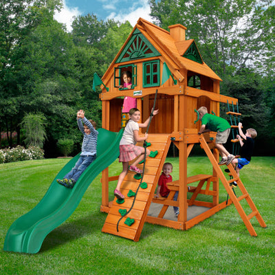 Gorilla Playset Chateau Tower Treehouse w/ Fort Add-On & Amber Posts 01-0063-AP - Swings and More