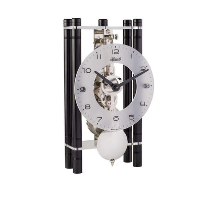 Hermle MIKAL Mechanical Mantel Clock 23021740721, Black / Silver Pendulum