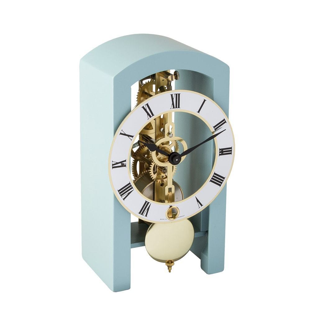 Hermle PATTERSON Mechanical Table Clock #23015S40721, Light Blue
