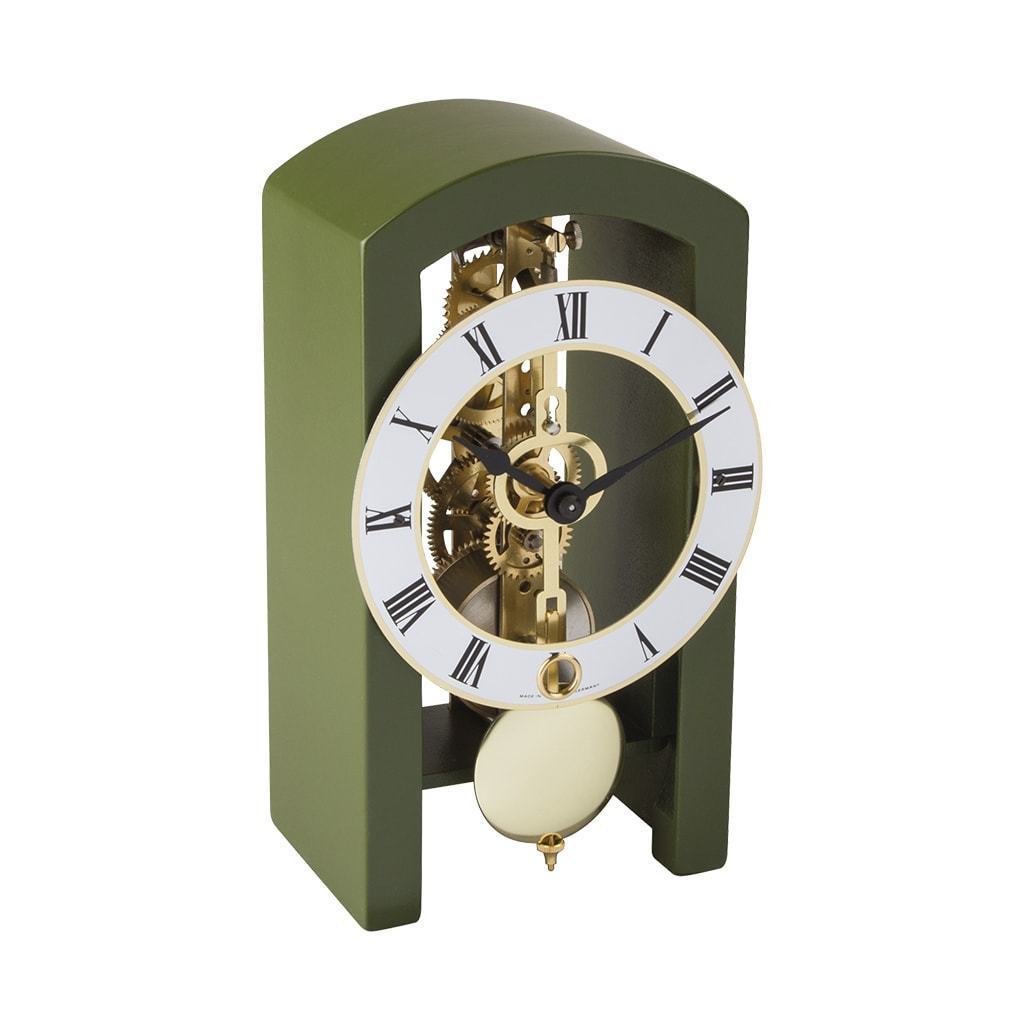Hermle PATTERSON Mechanical Table Clock #23015S50721, Dark Green