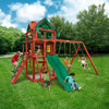 Gorilla Five Star II Wooden Swing Set with Monkey Bars, Rock Climbing Wall, and 2 Swings 01-0083-RP - Swings and More