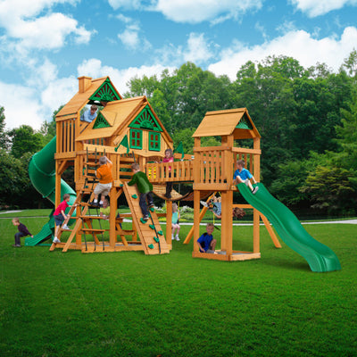 Gorilla Playset Treasure Trove Treehouse w/ Amber Posts 01-1037-AP - Swings and More