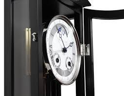 Hermle MORNINGTON Mechanical Regulator Wall Clock 70650740058 with 1/2 Gong Strike, Black