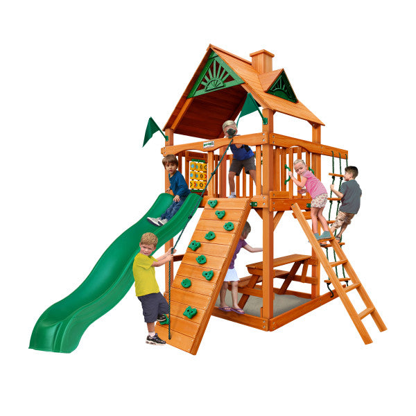 Gorilla Playset Chateau Tower  w/ Amber Posts and Standard Wood Roof 01-0061-AP - Swings and More
