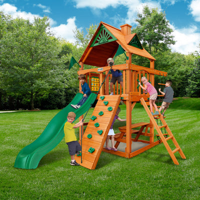 Gorilla Playset Chateau Tower  w/ Amber Posts and Standard Wood Roof 01-0061-AP - Swings and More