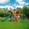 Gorilla Playsets Great Skye II Wooden Swing Set with 3 Slides, Rope Ladder, and 2 Wood Roofs 01-0031-AP - Swings and More