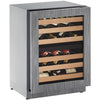 U-Line 24" Wide 43 Bottle Dual Zone Panel Overlay Wine Refrigerator - Swings and More