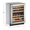 U-Line 24" Wide 43 Bottle Dual Zone Stainless Steel Wine Refrigerator U-2224ZWCS-00B - Swings and More
