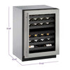 U-Line 24" Wide 3000 Series 43 Bottle Dual Zone Stainless Steel Wine Refrigerator - Swings and More
