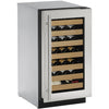 U-Line 18" Wide 2000 Series 31 Bottle Single Zone Wine Stainless Steel Wine Refrigerator - Swings and More