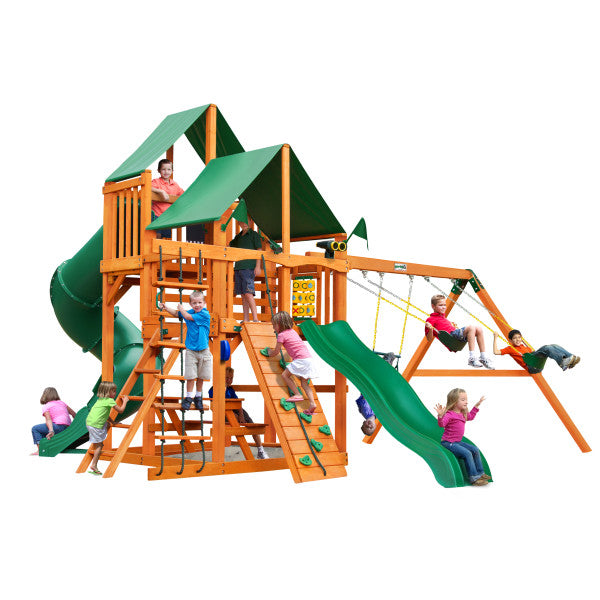 Gorilla Playsets Great Skye I Swing Set with Green Vinyl Canopy 01-0030-AP-1 - Swings and More