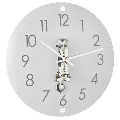Hermle AVA Mechanical Glass Wall Clock 30906000791, Nickel