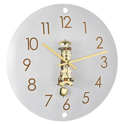 Hermle AVA Mechanical Glass Wall Clock 30907000791, Brass