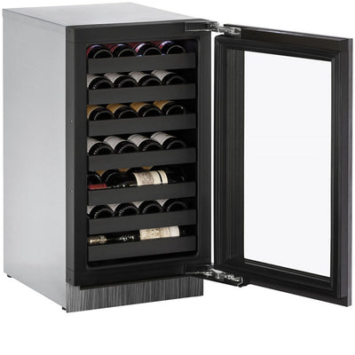 U-Line18" Wide 3000 Series 31 Bottle Single Zone Panel Overlay Door Wine Refrigerator - Swings and More