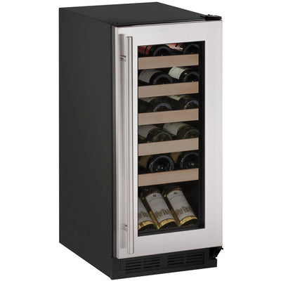 U-Line 15" Wide 1000 Series 24 Bottle Single Zone Stainless Steel Wine Refrigerator - Swings and More
