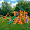 Gorilla Playset Navigator w/ Amber Posts and Sunbrella® Canvas Forest Green Canopy 01-0020-AP-2 - Swings and More