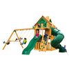 Gorilla Playsets Mountaineer Clubhouse Treehouse Wooden Swing Set with Fort Add-On and Tube Slide 01-0069-AP - Swings and More
