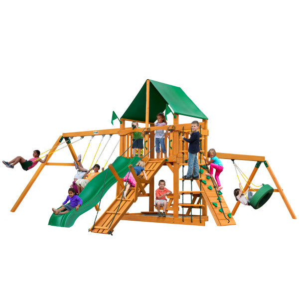 Gorilla Playsets Frontier Swing Set with Vinyl Canopy 01-0004-AP-1 - Swings and More
