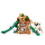 Gorilla Playsets Great Skye II Wooden Swing Set with 3 Slides, Rope Ladder, and 2 Wood Roofs 01-0031-AP - Swings and More