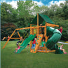 Gorilla Playsets Mountaineer Wooden Swing Set with Sunbrella® Canvas Canopy, Rock Climbing Wall, and Extreme Tube Slide 01-0005-AP-2 - Swings and More